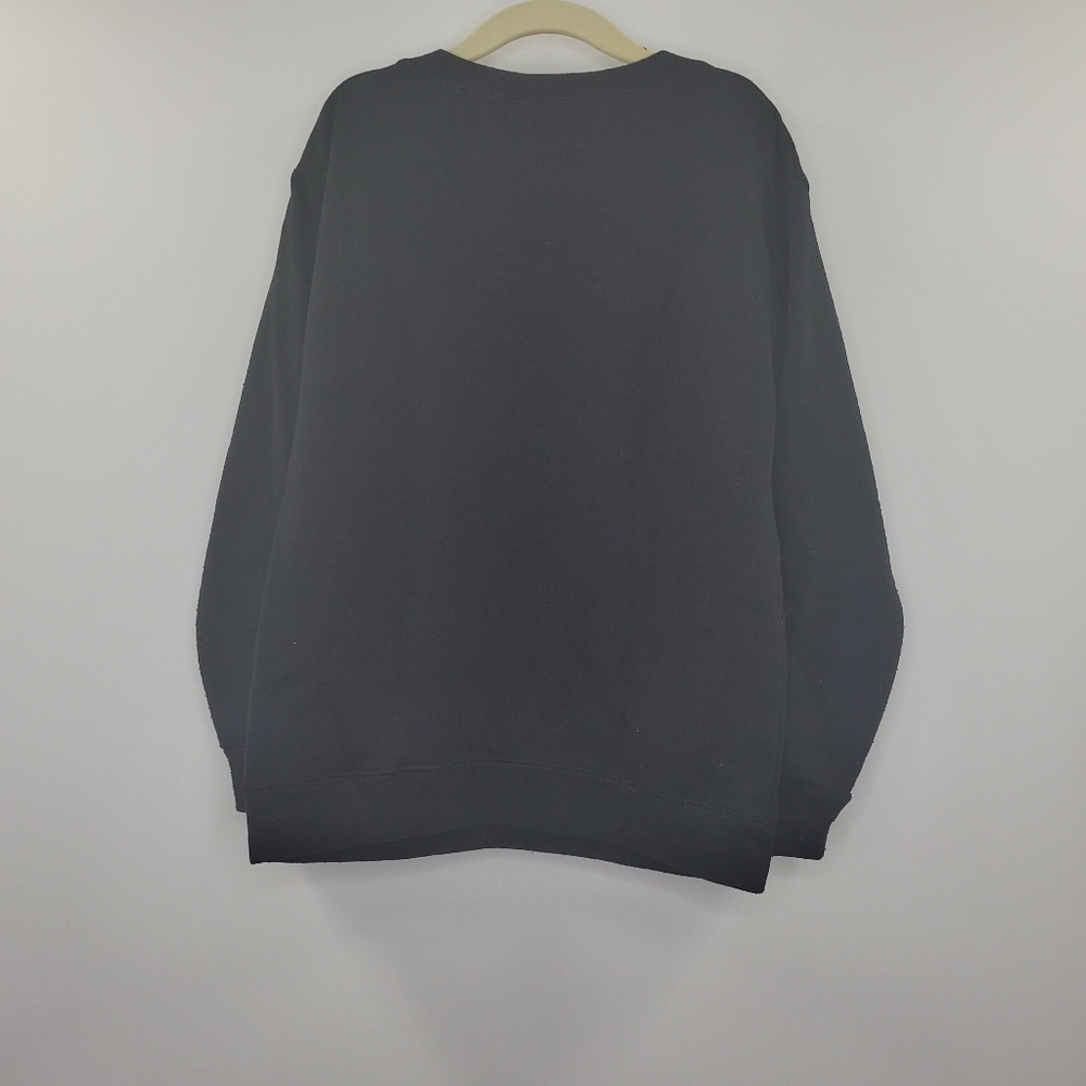 Roam Wild Wolf Big Graphic Crew neck Sweater Black - Picture 2 of 5